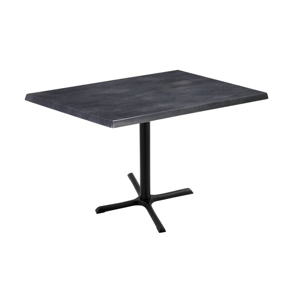 36" Tall OD211 Black Table Base 30" x 30" Foot 30" x 48" Black Steel Top by the HollBar Stool Co.
